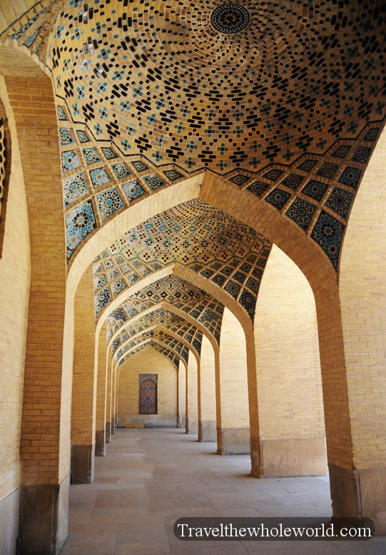 Iran-Shiraz-Nasir-Al-Mulk-Mosque-Hallway - Travel The Whole World